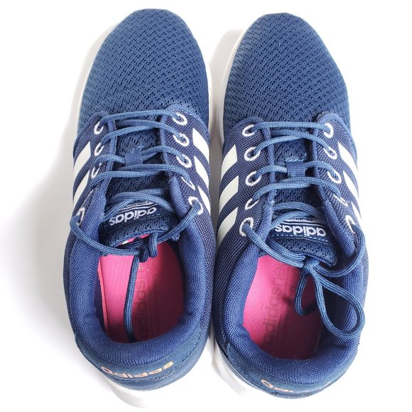 Adidas Neo Cloudfoam QT Racer Running Sneaker Shoes White & Blue Women Size 6.5 - Picture 5 of 15